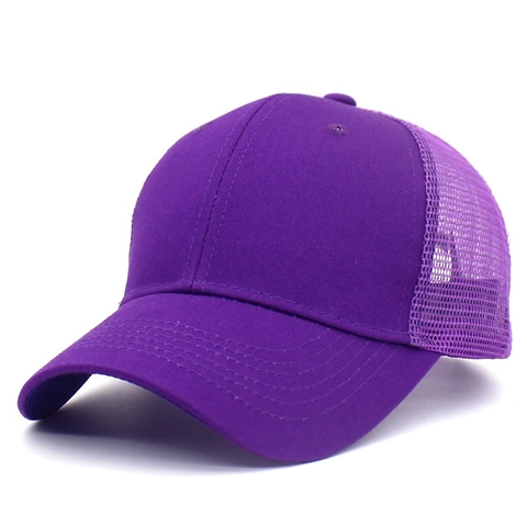 Unisex Mesh Trucker Hat Breathable Adjustable Baseball Cap Solid Color Curved Brim Sunshade Hat For Outdoor Daily Sports