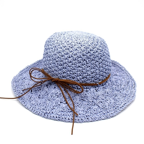 Women's Wide Brim Raffia Straw Sun Hat Foldable Crochet Summer Beach Hat With Bowknot For Travel Outdoor Sun Protection