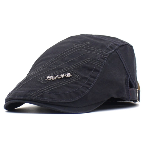 Berretto Unisex in Tela di Cotone Retro Con Etichetta in Acciaio Inossidabile Sports Coppola Regolabile Per Viaggi All'aperto Quotidiani