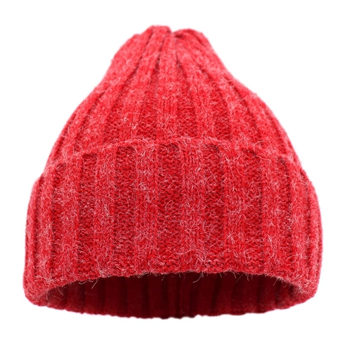 Women Korean Style Knitted Beanie Warm Winter Soft Imitation Rabbit Hair Fuzzy Cuff Beanie Hat Solid Color Casual Skull Cap
