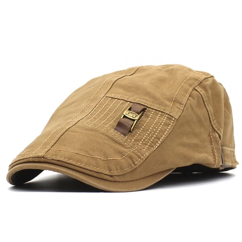 Vintage Baumwoll Canvas Schiebermütze Verstellbare Baskenmütze Mit Lederriemen Metallschnalle Retro Britischer Stil