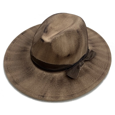 Vintage Handgefertigt Verwittert Fedora Hut Breite Krempe Jazz Hut Für Damen Herren Retro Smoky Cowboy Hut Individuelle Deko Filzhut
