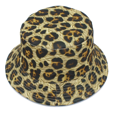 Fashion Leopard Print Bucket Hat For Women Men Reversible Cotton Sun Protection Fisherman Hat Streetwear Outdoor Foldable Basin Hat