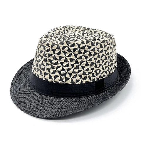 Cappello Fedora di Paglia di Carta Estivo per Donna Uomo Protezione Solare Traspirante Panama Jazz Cap Con Nastro Nero