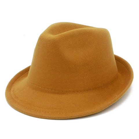 Cappello Fedora Unisex Vintage Corona Pincée Tesa Corta in Misto Cotone Poliestere Cappello Jazz per Uomo Donna Casual