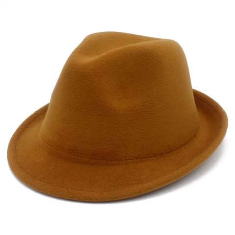 Cappello Fedora Unisex Vintage Corona Pincée Tesa Corta in Misto Cotone Poliestere Cappello Jazz per Uomo Donna Casual