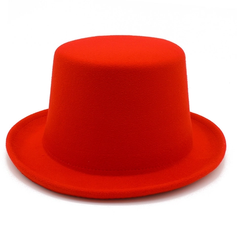 Magician High Top Hat Solid Color Polyester Cotton Blend Felt Hat For Men Women Performance Party Costume Top Hat