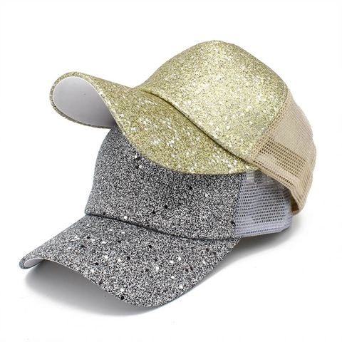 Mode Pailletten Mesh Honkbalpet Voor Dames Heren Ademend Glanzend Glitter Trucker Hat Verstelbaar Outdoor Zonnehoed