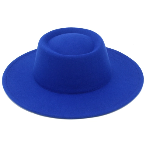 Französischer Retro Flachkopf Boater Hut Damen Breite Krempe Wollen Filz Britischer Stil Jazz Fedora Hut Frühling Herbst Einfarbig Sonnenschutz Hut