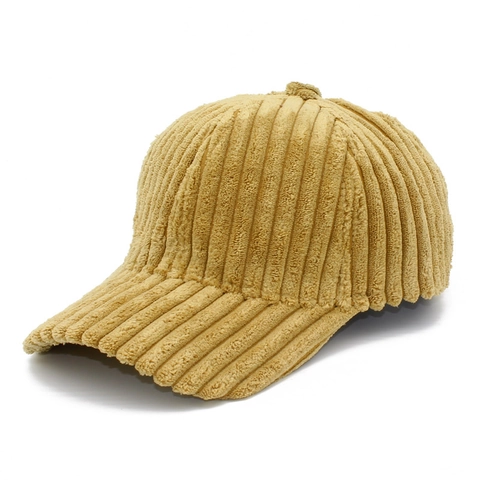 Berretto da Baseball in Velluto a Coste Unisex Tinta Unita a Righe Regolabile Retro Casual Parasole per Uomo Donna Moda Inverno
