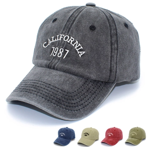 Berretto da Baseball in Cotone Lavato Vintage California 1987 Ricamo Lettere Regolabile Hip Hop Dad Hat per Uomo Donna Casual Outdoor Protezione Solare