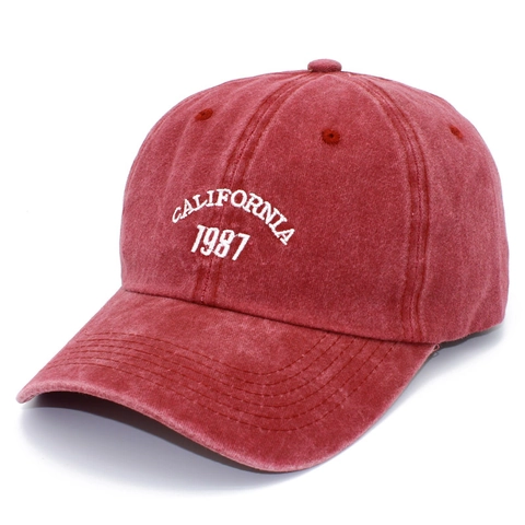 Berretto da Baseball in Cotone Lavato Vintage California 1987 Ricamo Lettere Regolabile Hip Hop Dad Hat per Uomo Donna Casual Outdoor Protezione Solare
