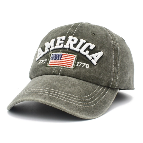 Berretto da Baseball in Cotone Lavato Ricamo America Est 1776 Cappello Distressed Regolabile per Sport all'Aperto Uomo Donna
