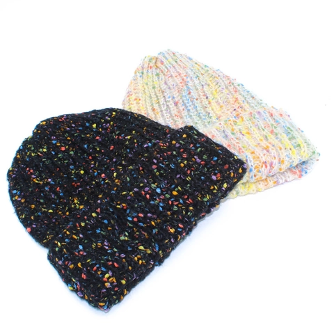 Berretto in Maglia Pesante Invernale da Donna Con Coriandoli Colorati Arcobaleno Morbido Berretto All'aperto