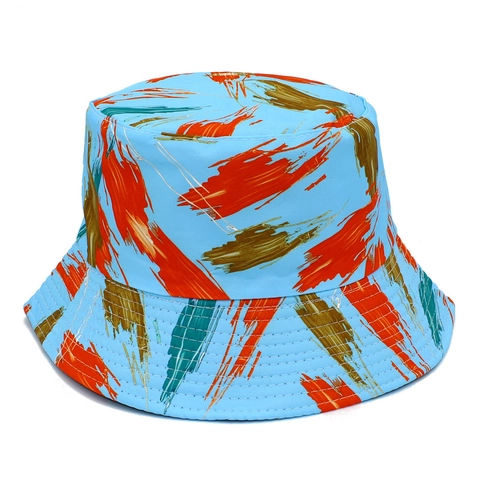 Abstract Oil Paint Brushstroke Print Bucket Hat Men Women Cotton Blend Graffiti Streetwear Sun Protection Fisherman Cap