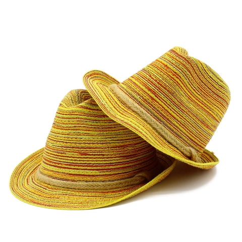 Sombrero Fedora de Paja de Papel Unisex para Protección Solar en la Playa de Verano Con Estampado de Palmeras y Banda Decorativa para Vacaciones al Aire Libre
