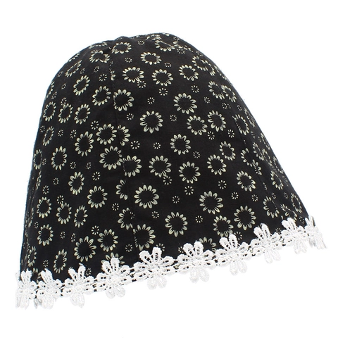 Women Floral Cotton Bucket Hat With Lace Trim Sweet Pastoral Style Sun Hat Breathable Foldable Outdoor Beach Hat Summer Travel Headwear