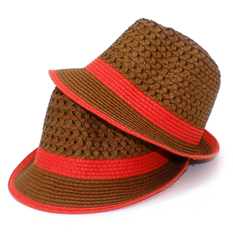 Cappello Fedora di Paglia Vintage da Donna Cappello da Sole Traspirante Panama per Spiaggia Viaggi Estivi Con Decorazione