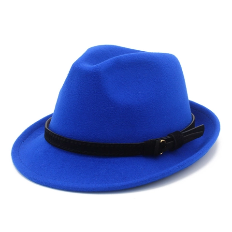 Vintage Wollfilz Fedora Hut Für Damen Herren Breitkrempiger Jazzhut Mit Gürtelschnalle Herbst Winter Britischer Stil Retro Zylinder
