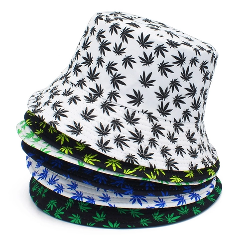 Βαμβακερό Καπέλο Bucket για Άνδρες Γυναίκες Casual Εξωτερικού Χώρου Προστασία από τον Ήλιο Τύπωμα Φύλλου Καπέλο Ψαρά