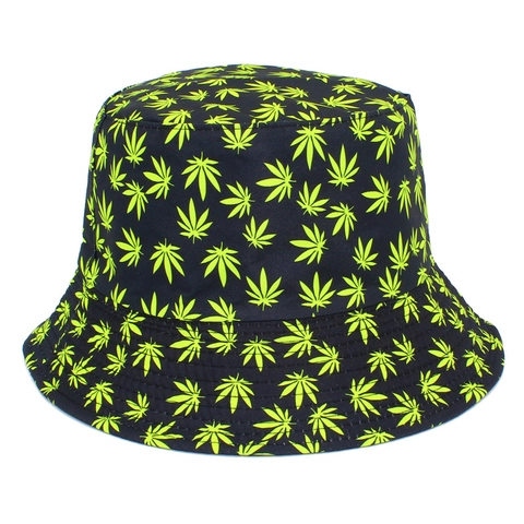 Βαμβακερό Καπέλο Bucket για Άνδρες Γυναίκες Casual Εξωτερικού Χώρου Προστασία από τον Ήλιο Τύπωμα Φύλλου Καπέλο Ψαρά