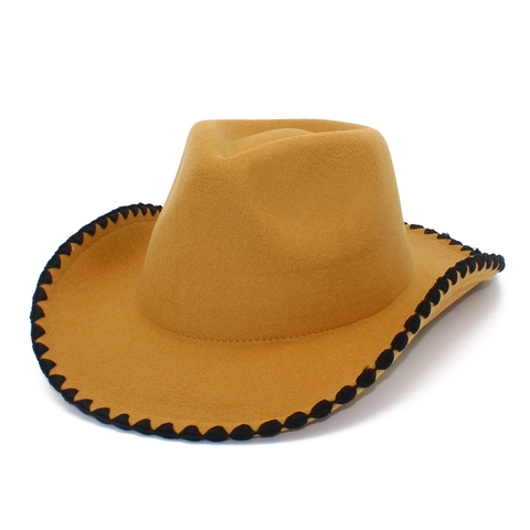 Western Cowboyhoed Retro Vilt Jazz Fedora Met Contrasterende Golfband Voor Dames Heren Buiten Feest Reizen Accessoires