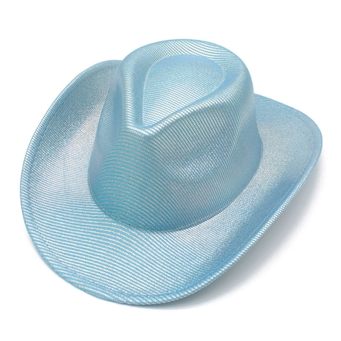 Metallic Glitter Western Cowboy Hat Horizontal Striped Jazz Fedora For Party Halloween Carnival Unisex Cotton Blend Fashion
