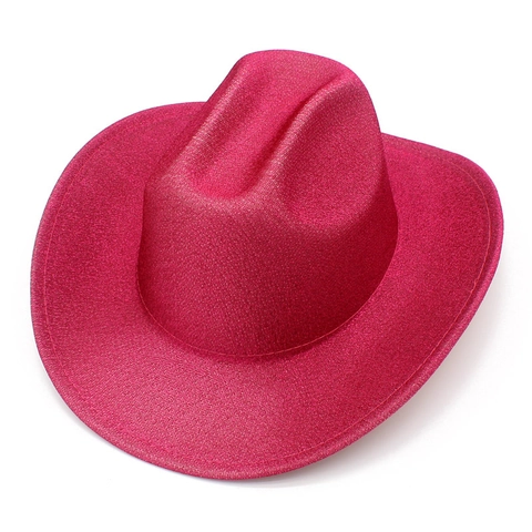Shiny Glitter Western Cowboy Hat For Women Men Sparkly Sequins Party Nightclub Performance Wide Brim Jazz Fedora Hat