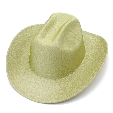 Shiny Glitter Western Cowboy Hat For Women Men Sparkly Sequins Party Nightclub Performance Wide Brim Jazz Fedora Hat