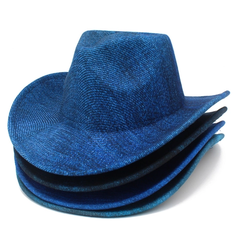 Vintage Western Cowboy Hat For Men Women Wide Brim Fedora Jazz Hat Marble Texture Party Hat Cotton Blend Rolled Brim