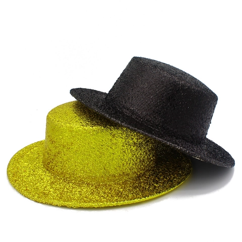 Glitter Flat Top Fedora Hat Shiny Sequin Performance Party Hat Fashion Stage Headwear For Men Women Festive Accessories
