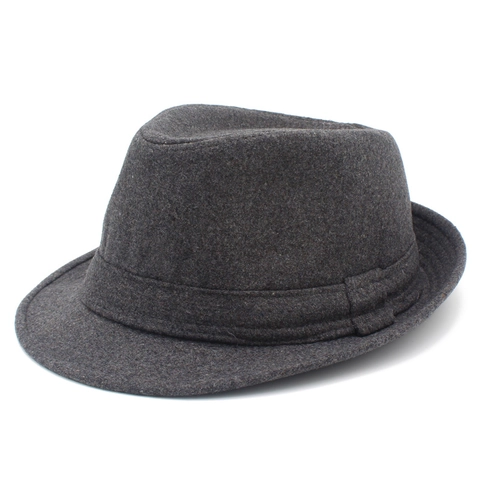 Vintage Men Wool Felt Fedora Hat Retro Gentleman Trilby Ribbon Band Warm Winter Formal Hat For Father Middle Aged Men