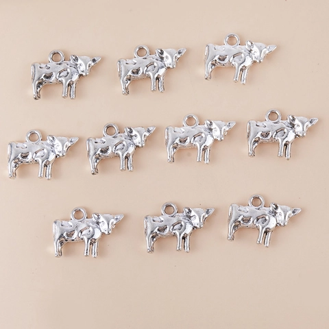 Retro Silber Legierung Kuh Bulle Anhänger Für DIY Schmuckherstellung Halskette Armband Zubehör Personalisierte Tier Charms