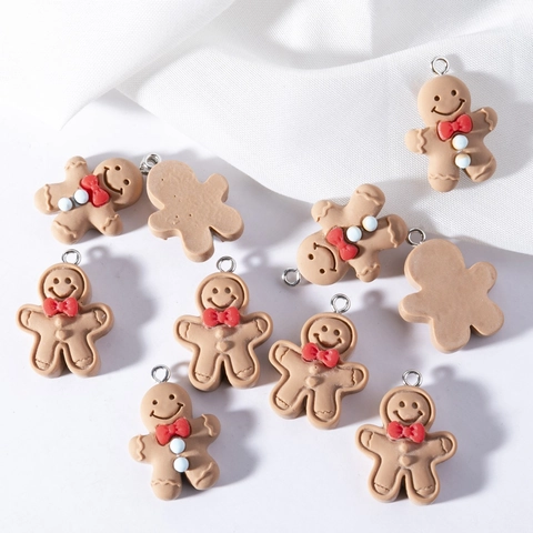 Lindos Colgantes de Acrílico de Hombre de Jengibre para Suministros de Fabricación de Joyas de Bricolaje Navidad Pendientes Collar