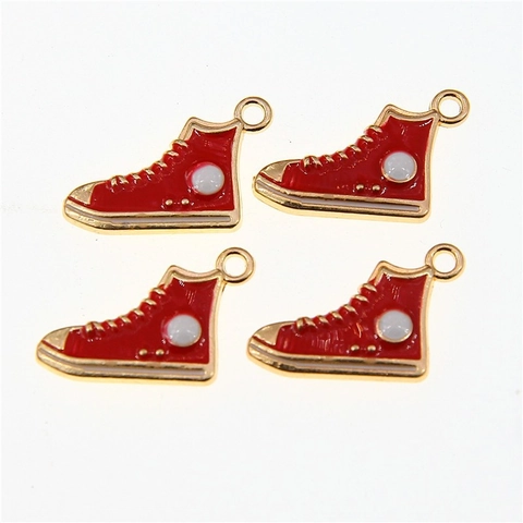 Mini Breloques de Chaussure en Toile en Alliage de Zinc Émaillé 3D Pendentifs de Baskets Colorés pour Création de Bijoux DIY