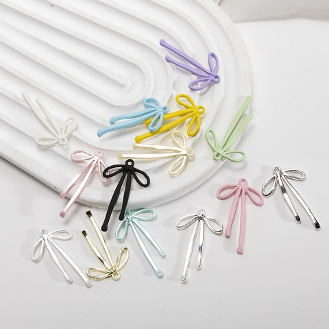 Pendentif Nœud Papillon en Alliage Coloré DIY Accessoire de Création de Bijoux Style Coréen pour Collier Bracelet Boucle d'Oreille