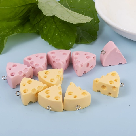 Resin Simulated Cheese Bread Cake Pendants Handmade DIY Jewelry Making Accessories For Earrings Keychain Decor Sweet Small Charms