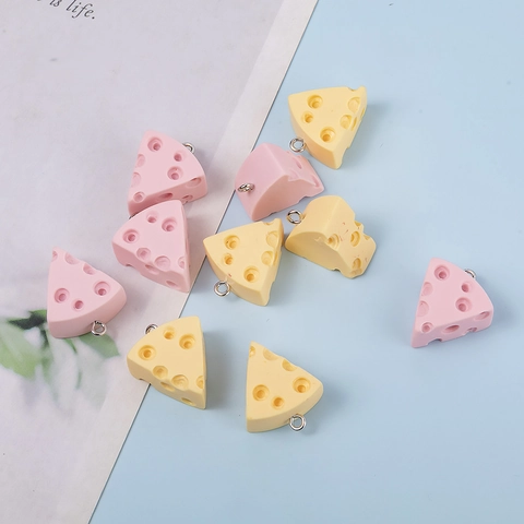 Resin Simulated Cheese Bread Cake Pendants Handmade DIY Jewelry Making Accessories For Earrings Keychain Decor Sweet Small Charms