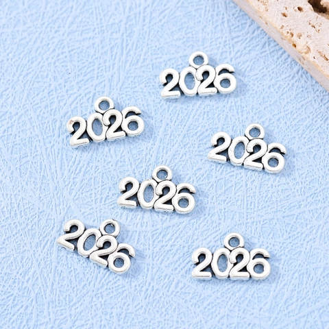 Retro Alloy Year Number Graduation Cap Pendants For DIY Necklace Bracelet Jewelry Making Finding Accessory 2025 2026 Grad Gift