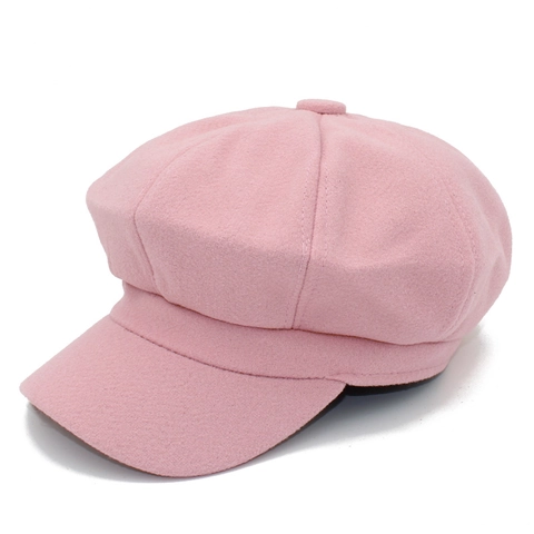 Women Vintage Solid Color Woolen Newsboy Cap Retro Octagonal Beret Hat Thick Warm Painter Hat For Autumn Winter Fashion Accessories