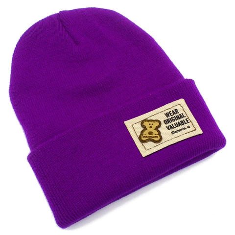 Berretto Invernale a Maglia Unisex Caldo Morbido Cappello Con Risvolto a Costine E Toppa Orsetto Patchwork Moda Outdoor Copricapo Per Freddo