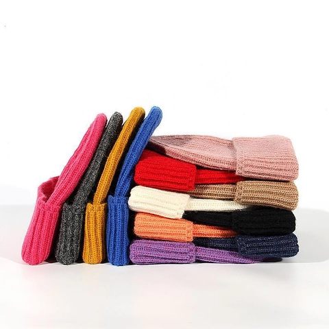 Berretto Beanie con Risvolto Caldo Invernale Tinta Unita Cappello in Maglia per Uomo e Donna Casual Slouchy Skull Cap Copricapo Moda