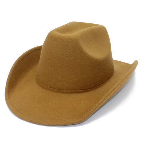 Western Cowboy Hat Retro Polyester Felt Fedora Wide Brim Pinched Crown Roll Edge Sun Hat For Men Women Outdoor Party