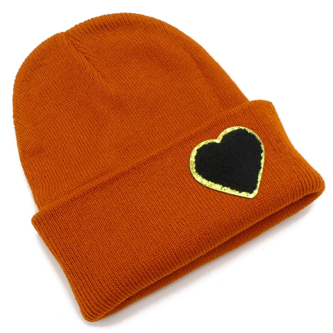 Berretto in Maglia Con Toppa a Cuore per Donna Ragazza Autunno Inverno Caldo Antivento Acrilico Berretto di Moda Copricapo