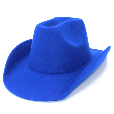 Western Cowboy Hat Retro Polyester Felt Fedora Wide Brim Pinched Crown Roll Edge Sun Hat For Men Women Outdoor Party