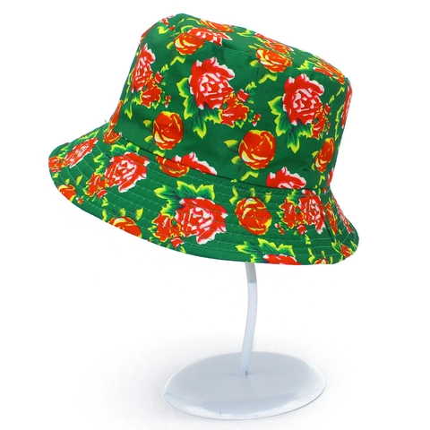 Vintage Omkeerbare Katoenmix Vissershoed Met Bloemenprint Zonbescherming Pioenroos Zonnehoed Voor Vrouwen Buiten Reizen
