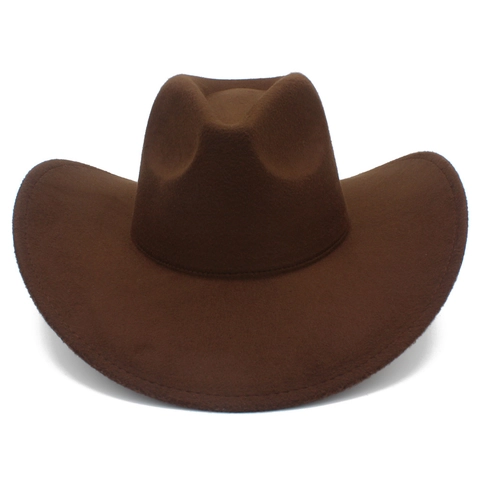 Vintage Western Cowboy Hat For Women Men Retro Polyester Felt Wide Brim Fedora Jazz Hat For Travel Outdoor Party