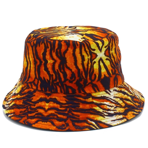 Unisex Omkeerbaar Vissershoed Tijgerprint Katoen Polyester Mix Zonbescherming Streetwear Bucket Hat