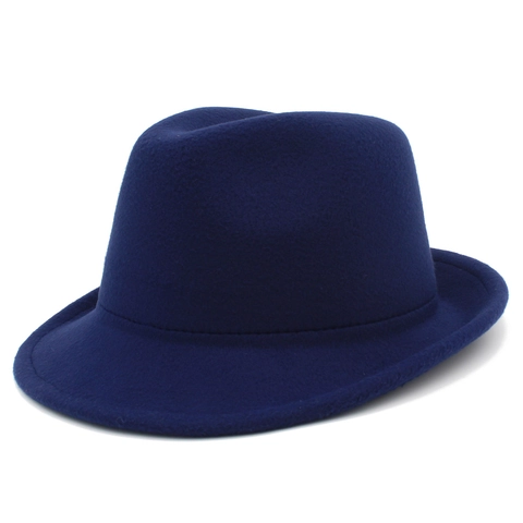 Vintage British Style Fedora Hat For Men Women Classic Jazz Hat Indent Crown Short Brim Polyester Felt Western Cowboy Hat