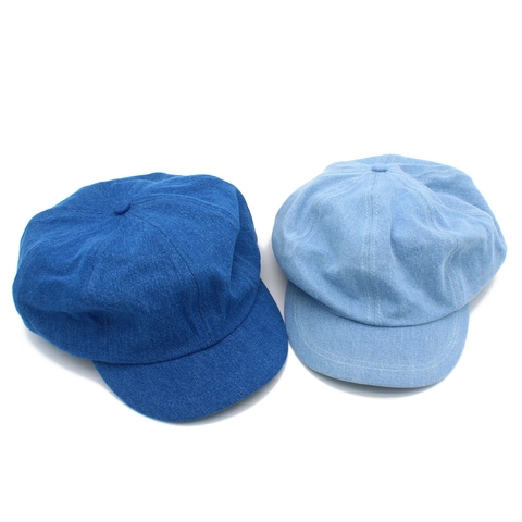 Gorra Newsboy de Mezclilla Vintage para Mujer Sombrero Octogonal Retro de Algodón Lavado Boina de Pintor para Primavera Verano Casual Viaje